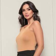 Yanny Women's Body Plain Comfortable Basic Tank Top - Màu be - Xem 5