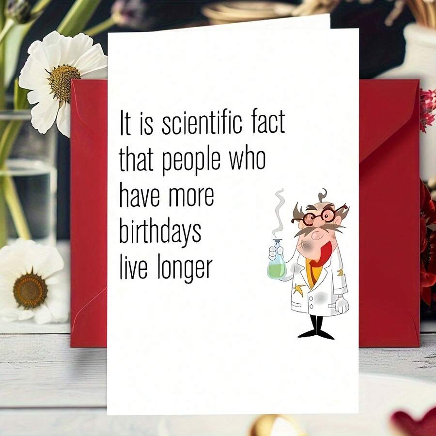 1張生日賀卡，祝福卡，祝您一切順心如意，表達真心的祝願 - 彩色 - 查看 1