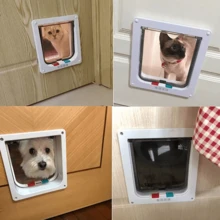 XL Lockable Pet Door 4 Way Locking Small Medium Large Dog Cat Flap White Frame - White - View 6