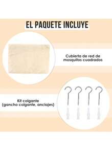 Cortinas De Cama Pabellón Colchas Tamaño King Mosquitero Colcha Tamaño King Dosel De Cama con 4 Postes De Esquina Mosquitera para Cama Dosel De Cama King Size Largo Cortina De Cama - Beis - Ver 7