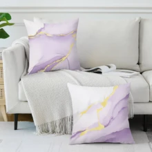4 Vỏ Gối Có Họa Tiết Đá Cẩm Thạch Vàng Tím, Vỏ Gối Nghệ Thuật Polyester Trừu Tượng Hiện Đại Vỏ Gối Vuông Mềm, Cho Phòng Khách, Phòng Ngủ, Ghế Sofa, Giường, Xe Hơi, Trang Trí Nhà Cửa (Không Có Lõi Gối) - Nhiều màu - Xem 5