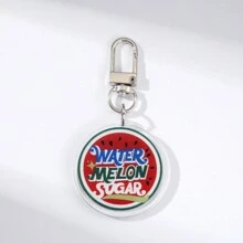 2d Shiny Flashing Watermelon Keychain Unisex Acrylic Pendant Key Ring Accessories Key Chain Christmas Gift Souvenir Car Accessories Bag Decoration School Letters Cute Goth Y2k - Silver - View 4