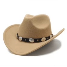 1 pieza, Sombrero Cowboy Occidental Unisex, sombrero de viaje de ala ancha para protección solar, sombrero inclinado de ala ancha, sombrero de sol informal al aire libre, sombrero de montar a caballo de ala ancha, adecuado para hombres y mujeres al aire libre, desierto, senderismo, alpinismo, equitación, viajes, pesca - A - Ver 5