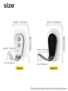 meike 2入組無需鑽孔極簡圓形不銹鋼粘貼掛鉤，可在木材、瓷磚、玻璃表面上進行不留痕安裝，適用於掛衣服、毛巾、包等 - 防水、防銹，最大承載能力3KG，適用於浴室、廚房、臥室門 - 2套裝 - 查看 12