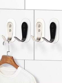 meike 2入組無需鑽孔極簡圓形不銹鋼粘貼掛鉤，可在木材、瓷磚、玻璃表面上進行不留痕安裝，適用於掛衣服、毛巾、包等 - 防水、防銹，最大承載能力3KG，適用於浴室、廚房、臥室門 - 2套裝 - 查看 4