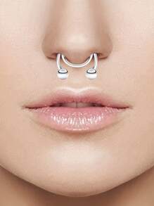 CIZME 5 piezas de anillos de aro de septo falso de Halloween de acero inoxidable, anillos de septo, labio y oreja falsos sin perforación, anillo de septo tipo pinza para el Body, joyería de piercing falsa, anillos de aro de septo falso, anillo de septo con CZ falso sin perforación tipo pinza para el Body