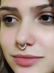 CIZME 5 piezas de anillos de aro de septo falso de Halloween de acero inoxidable, anillos de septo, labio y oreja falsos sin perforación, anillo de septo tipo pinza para el Body, joyería de piercing falsa, anillos de aro de septo falso, anillo de septo con CZ falso sin perforación tipo pinza para el Body