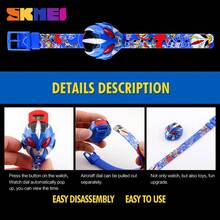 Skmei 1 cái Time MA Creative New Cool Trẻ em Đồng hồ điện tử, Đồ chơi Đồng hồ thời trang dành cho học sinh dành cho trẻ em - Màu xanh lam - Xem 4
