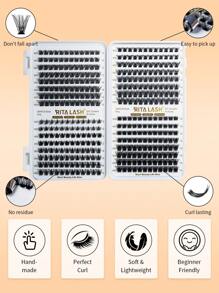 RITALASH RITALASH 384PCS 4 Style Cluster Lashes Book Individual Lashes Clusters Eyelash Extensions False Eyelashes DIY Wispy Fluffy Lash Extension Kit Reusable False Eyelashes Natural Look Mix 10-16mm