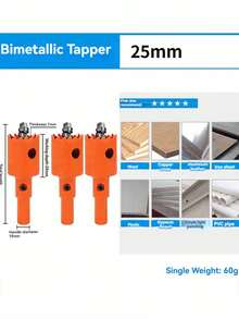 DAIEN 5 件装木工开孔锯钻头适用于金属制品、石膏板、塑料、锡 - 多功能开孔器套装 - 開孔器鑽頭 - 查看 15