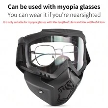 1 pieza Gafas de ciclismo al aire libre transparentes antivaho con lente de policarbonato de 3mm de grosor, máscara de protección facial completa - Multicolor - Ver 6