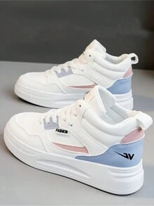 1pair Fashionable Women's Sporty Casual Sneakers, All-Match Style High-Top Boots For Students
