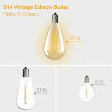 S14 LED Patio Light, Waterproof And Breakproof, 100 Feet Outdoor String Light With 24 Vintage Edison Bulbs, Linked Outdoor String Light For Porch, Backyard Cafe. - Warm white - View 3