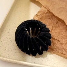 1入組絨面鳥巢髮髻造型器，適用於女性，高馬尾和蓬鬆皮膚頭髮型，適合作為禮物，夏季時尚髮飾 - 彩色 - 查看 11