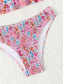 2 件套女士印花泳衣，适合春夏季度假、游轮、水疗、海滩、节日 - 彩色 - 查看 4