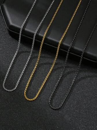1 pieza Collar moderno y sencillo de acero inoxidable de 2 mm, accesorio DIY unisex adecuado para cualquier ocasión