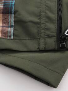 [Primavera/Verano] Chaqueta casual con cremallera para hombre, deportes, colores sólidos (burdeos, verde, gris), eslogan, regalo para novio, tops delgados de hombre para primavera y otoño, capucha desmontable, resistente al viento, cortavientos, múltiples bolsillos, chaqueta con estampado de letras para hombres en otoño/invierno - Verde militar - Ver 10