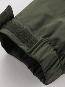 [Primavera/Verano] Chaqueta casual con cremallera para hombre, deportes, colores sólidos (burdeos, verde, gris), eslogan, regalo para novio, tops delgados de hombre para primavera y otoño, capucha desmontable, resistente al viento, cortavientos, múltiples bolsillos, chaqueta con estampado de letras para hombres en otoño/invierno - Verde militar - Ver 8