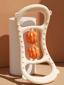 1pc Yoga Wheel With Massage Knobs, Shoulder & Back Stretching Roller, Pilates Yoga Stretching Assist Tool - Orange - View 3