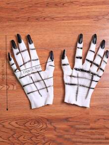 1pc New Halloween Horror Ghostly Hand Prop For Party Costume And Makeup Skull Skeleton - Black and White - View 3