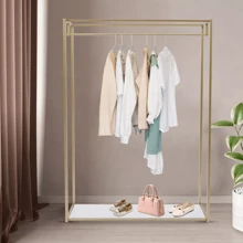 ZhdnBhnos LINSIE 67" Gold Clothing Racks For Boutiques Display, Retail Wedding Dress Rack Heavy Duty Commercial Garment Rack Freestanding Dress Racks For Hanging Long Dresses Clothes Shoes Bags Organizer Halloween Decorations Halloween Costumes Autumn Decor Festival Decor The Best Gift/Present For Family&Friends Happy Christmas,Spring,Minimalist,Summer TopsClothing Racks Back To School - Gold - View 5