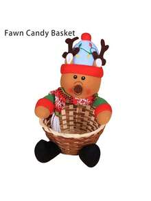 1 pieza canasta de dulces para decoración navideña, pequeña caja de dulces para decoración de mesa - Multicolor - Ver 11