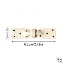 2入組時尚金屬圓點蝴蝶結髮夾，韓式髮飾，女性用髮夾和鱷魚夾 - 彩色 - 查看 4