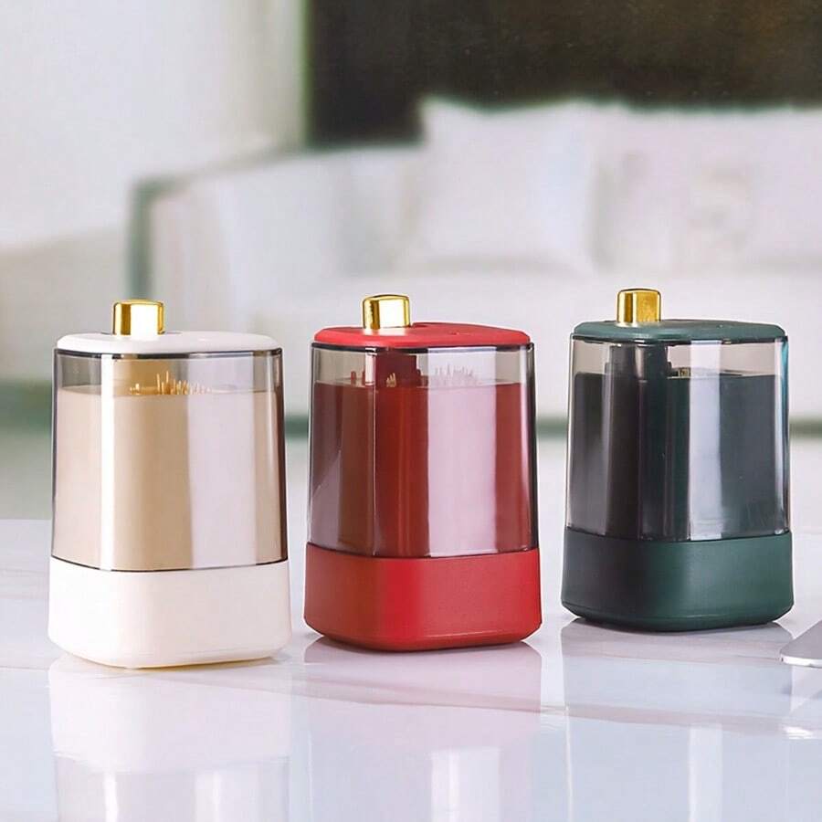 1 pièce Créatif Porte cure-dents automatique à pression, type déployé automatiquement, transparent, pour la maison et le restaurant, luxueux et haut de gamme - une pièce - Voir 1