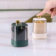 1 pièce Créatif Porte cure-dents automatique à pression, type déployé automatiquement, transparent, pour la maison et le restaurant, luxueux et haut de gamme - une pièce - Voir 4