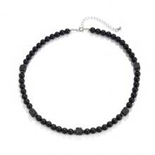 1st Heren Vulkanische Steen Kralen Ketting Armband Set, Veelzijdige Hip-Hop Retro Ketting, Kerstmis, Nieuwjaar, Valentijnsdag Cadeau