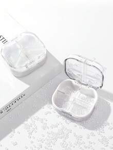 1入組便攜式多層分格藥盒，適用於儲存維他命和日常用藥，可將藥丸安全保存並保護免受潮濕 - 白色 - 查看 5