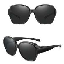 1pc Simple Versatile Oversize Square Frame Fashion Glasses, Fit Over Fashion Glasses For Nearsighted Glasses Cover, For Men Outdoor Party Vacation Travel Driving Supplies Photo Props For Summer Beach Vacation,Outdoor,Travel