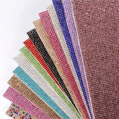 1pc Sparkling Crystal Rhinestone Sticker, 7.8 X 9.4 Inch, DIY Self-Adhesive Bling Decoration For Car, Phone, Crafts