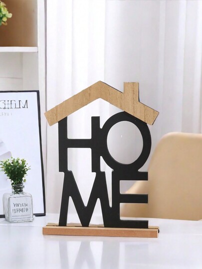 1pc Wooden Creative "LOVE HOME" Letter Decor, Home Decor For Living Room, Bedroom, Study, Wedding Party, Holiday Decoration, Valentine's Day, Christmas, Wedding Gift, Best Festival Gift, Display Shelf Decoration