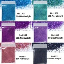50G/Per Holographic Fine Glitter Powder Nail Glitter Resin Shiny DIY Jewelry Earrings Crafts Glitter For Epoxy Resin - Multicolor - View 3