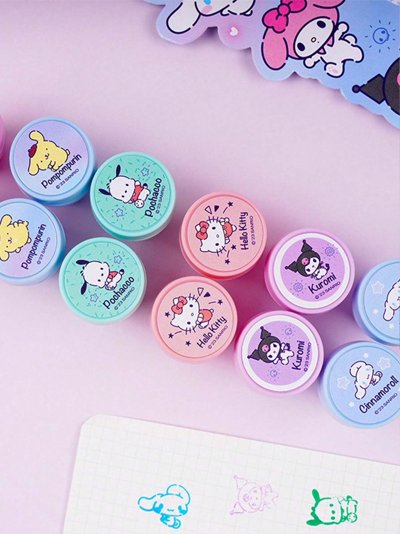 Genuine Sanrio Cartoon DIY Hello Kitty Seal Anime Melody Kuromi