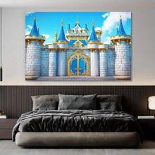 1 pieza Pancarta de fondo de cumpleaños real del príncipe, tema de castillo medieval con fondo de fotografía de poliéster para decoraciones de fiestas generales, no se necesita electricidad - Multicolor - Ver 4
