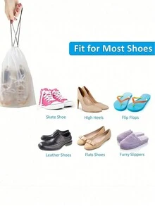 Frosted Texture Plastic Shoe Bag, Portable Waterproof Travel Shoes Storage Bag -Drawstring Moistureproof Shoe Storage Bag & Organizer For Packing, Travel Portable Shoe Protective Pouch (30*40cm,11.81*15.75in)