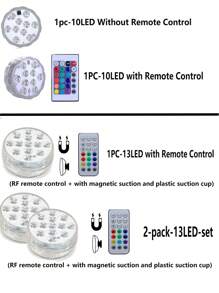 4/2/1pc Waterproof Submersible LED Lights, Outdoor Lights 16 Color Changing Christmas Lights Underwater Lights For Ponds Battery Operated ,Suitable For Night Swimming Home Parties,Outdoor Garden,Courtyard,Festival,Christmas,Weddin Party Decoration,Christmas Gift