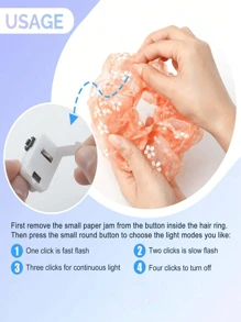 Set de 7 scrunchies para el cabello de mujer con LED, lazos para el cabello de hilo de colores con múltiples modos de luz para discoteca, fiesta, Halloween, Navidad, decoración festiva, accesorios para fiesta neón, decoraciones de Halloween, decoraciones de Acción de Gracias, decoraciones de otoño, regalos de Halloween