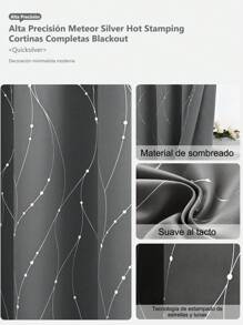 2PCS 364*214cm Juego de cortinas blackout Para recamara negro y gris Cuarto de Ventanas 84 pulgadas de Dormitorio con Paneles Draperie de Doble Capa Colorida, 2 paneles con aislamiento térmico, cortinas largas y cortinas,oscurecimiento de la habitación, cortinas grises con ojales para sala, recámara, ventana Diferentes tamaños para que elijas,Cortinas opacas con diseño de arcoíris degradado, dormitorio, sala, oscurecimiento a rayas, doble capa, con corte de estrella, decoración del hogar, cortinas de ventana con ojales degradados,Antifrío, Cortinas Opacas de para Salón, Decoración,Insonorización, aislamiento térmico Artículos para Ventanas Cortinas,Diferentes tamaños para que elijas negro y gris (54 x 63 pulgadas, 54 x 84 pulgadas) - Gris - Ver 5