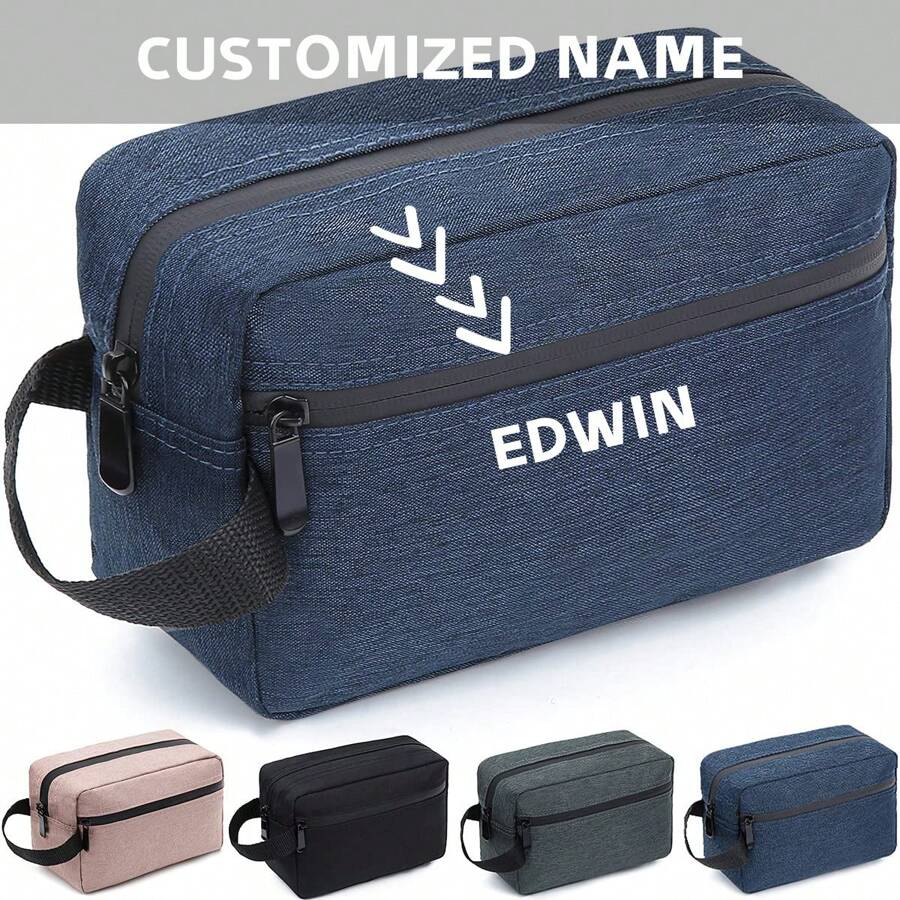 1 件定制徽标男女旅行盥洗包，防水剃须包，用于盥洗用品配件，可折叠储物袋，带隔层和手柄，用于化妆品刷子工具，便携、多功能、多用途、大容量、多用途、色彩鲜艳、可爱、可爱、卡哇伊、Y2K、Vacay Vibes/度假、休闲、通勤、商务休闲、旅行包、盥洗包、女朋友、男朋友、家人、朋友、户外/郊游/旅行/徒步旅行/体育场/运动/登山、商务/通勤/工作/办公室、度假