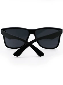 Gafas de sol UNISEX sin marco,plano, tipo wayfarer - Negro - Ver 4