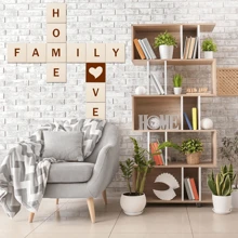 10/20/40 件 4x4 英寸木方块，用于工艺品，未完成木片，0.08 英寸厚空白椴木板材，天然木方块切口，用于工艺品绘画拼字游戏砖块建筑模型 - 杏色 - 查看 5