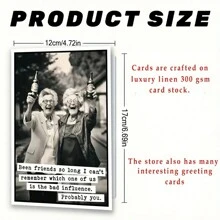 1pc Best Friend Humorous Birthday Card, Thank You Friendship Greeting Card, With Envelope - Suitable For Class Reunions, Birthday Parties, And Elderly Social Gatherings - Unusual Gift For Best Friends,Christmas