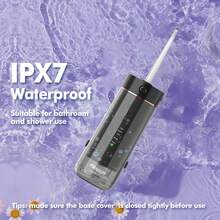Pikspeak Water Floss - 5 Mode Wireless Oral Irrigator, IPX7 Waterproof, 6 Types Of Nozzles, USB Charging Interface Electric Teeth Cleaning Water Floss Machine, Professional For Travel And Home - 黑色 - 查看 5