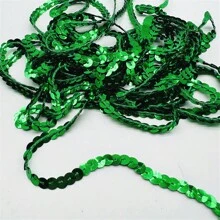 1 szt. 5 jardów 6 mm wstążka z cekinami, okrągłe płaskie cekiny, laserowo brokatowe cekiny do rękodzieła, szycia, akcesoriów, lamówka z cekinami