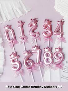 1 Nến sinh nhật số vàng hồng có thiết kế vương miện và nơ, Nến số 0-9 dùng để trang trí tiệc sinh nhật, Ngày lễ tình nhân trở lại trường - Hoa hồng vàng - Xem 2