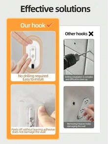 meike 2入組無需鑽孔極簡圓形不銹鋼粘貼掛鉤，可在木材、瓷磚、玻璃表面上進行不留痕安裝，適用於掛衣服、毛巾、包等 - 防水、防銹，最大承載能力3KG，適用於浴室、廚房、臥室門 - 2套裝 - 查看 6