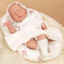 18 英寸可爱逼真娃娃毛绒玩具，包括毯子、娃娃衣服套装和儿童娃娃配件 - 白色 - 查看 7